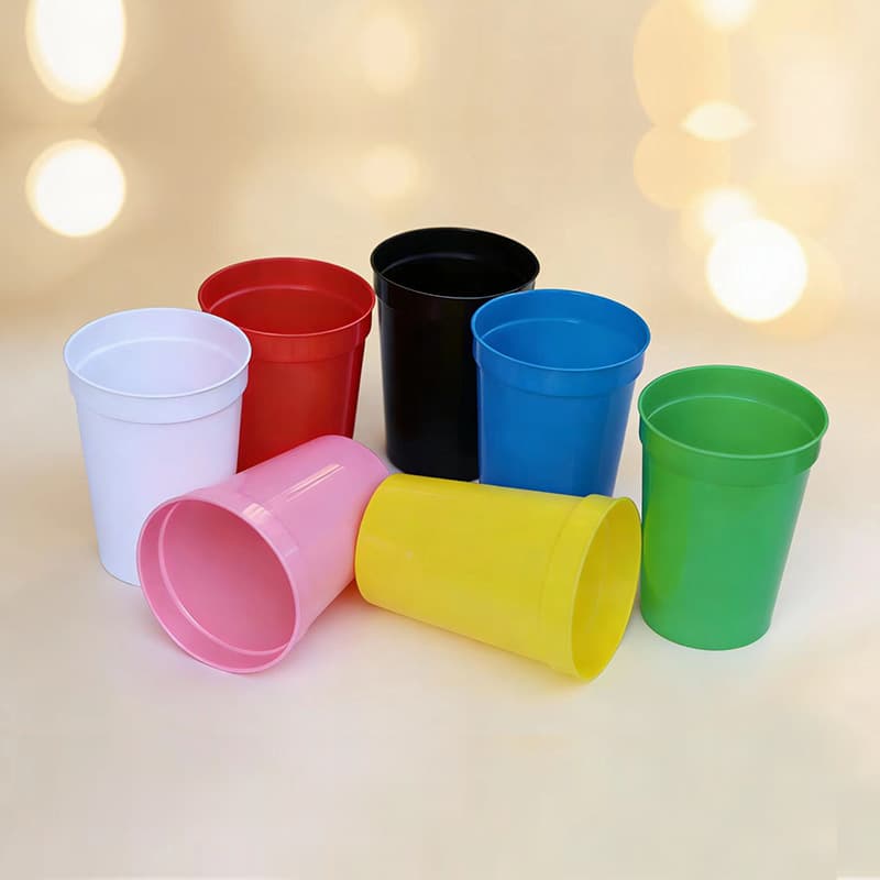 12oz Stadium Cup Square Cup Party Cup Wedding Reusable Plastic Creative Promotional Gift Water Cup