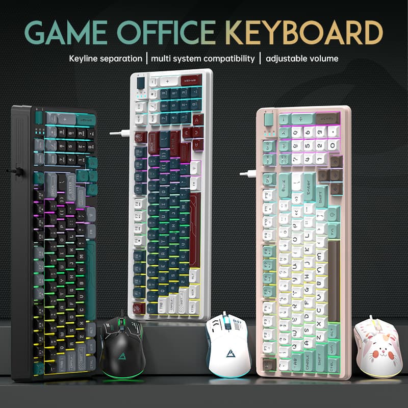 New Custom Mold Cross-Border Neutral English Plug-and-Play Wired Mechanical Feel Gaming Keyboard with N-Key Rollover Office Keyboard Mouse