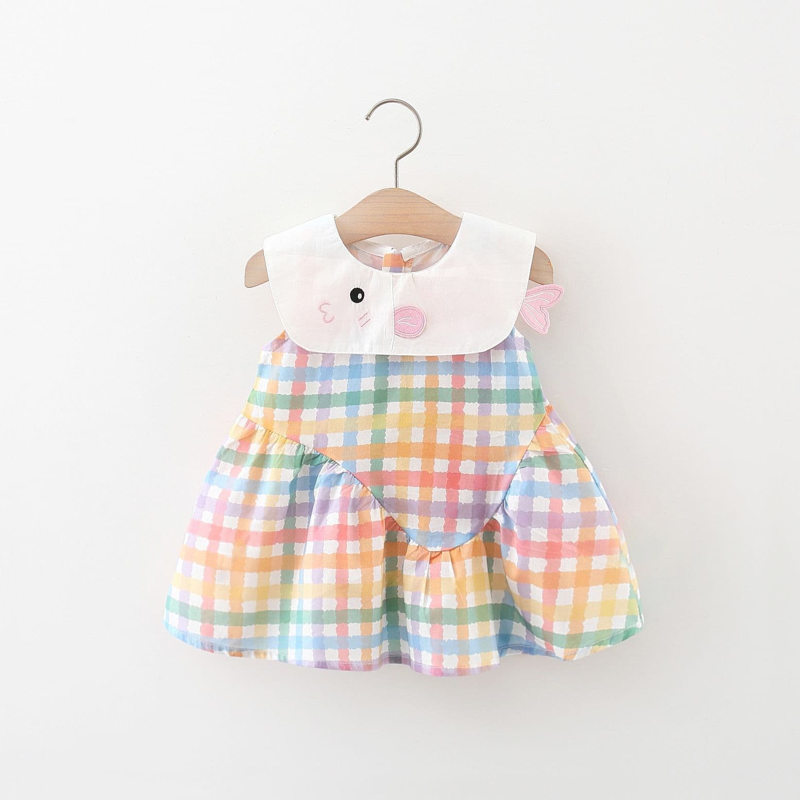 Foreign trade wholesale little girl summer net red fashionable dress one-year-old baby girl cute plaid princess skirt supply