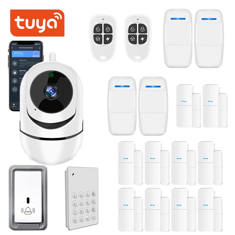Tuya WiFi Smart Home Alarm System 433MHz Burglar Alarm Door Sensor Infrared Security Alarm Kit