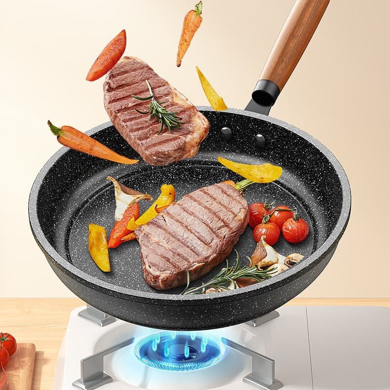 Maifan Stone Non-Stick Frying Pan for Home Steak Pan Egg Frying Tool Pancake Deep Fryer for Induction Cooker and Gas Stove
