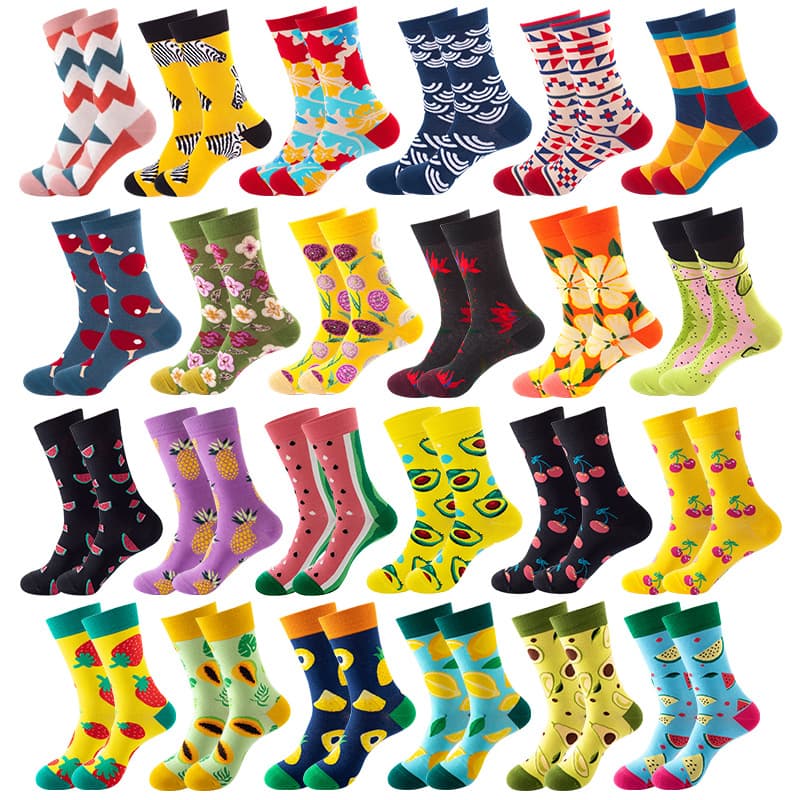Amazon Adult Trendy Socks Spring Autumn Fashion Socks Men Women Ins Sweat-Absorbing Colorful Socks Mid-Calf Socks Wholesale