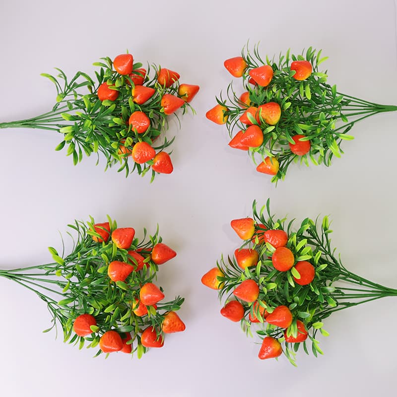 Artificial Flower Decorative Bouquet Plastic Apple Wealth Fruit Small Chili Pepper Restaurant Home Display Single Bundle Fortune Fruit