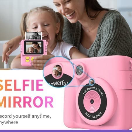 Cross-border Instant Print Kids Camera Cartoon Smart Toy DIY HD Mini DSLR Camera