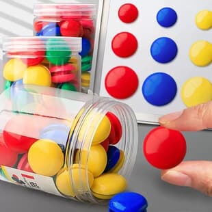Round Colorful Magnetic Buttons for Whiteboard, Small Magnet Chips, Strong Magnetic Pins for Teachers