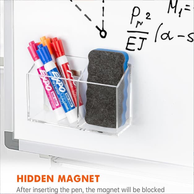 Cross-border hot selling acrylic marker storage box magnetic dry erase marker holder refrigerator anti-slip acrylic pen box