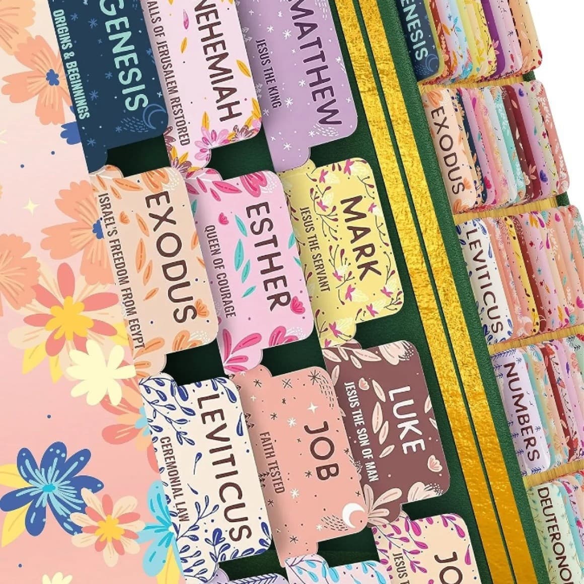 New Floral Bible Tabs 66 Peel-and-Stick - Peel and Stick