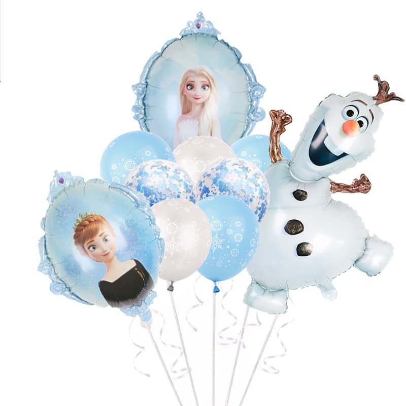 Cross-border Elsa Aluminum Film Balloon Set Frozen Snow Po Anna Series Birthday Party Balloon Bundle Decoration