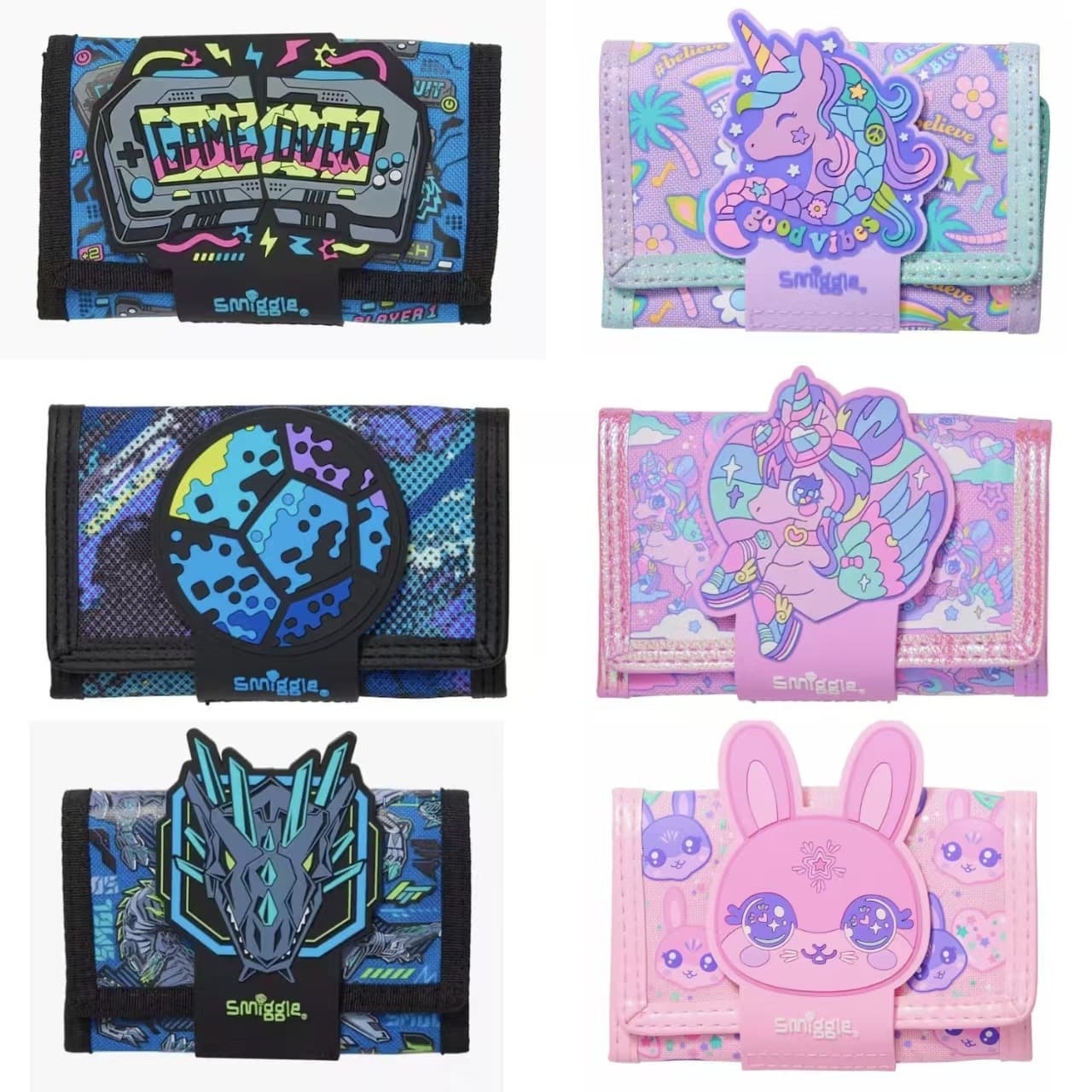 Australian Smiggle Wallet Kids Card Holder Key Pouch Coin Purse Foldable Wallet for Students