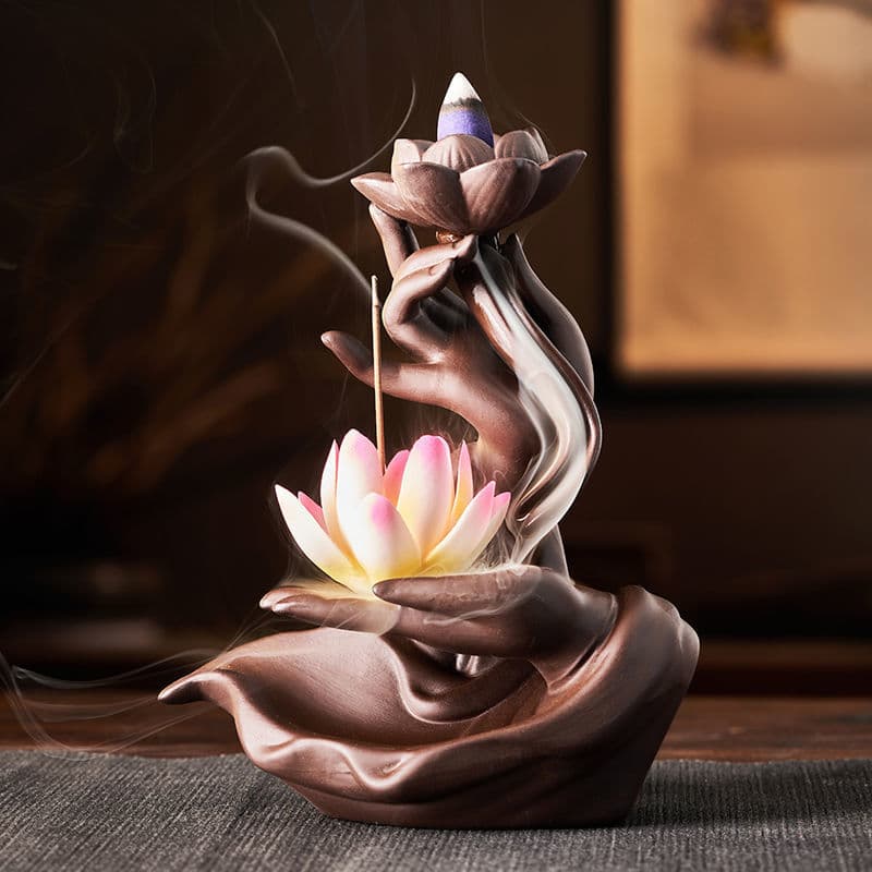 New Purple Sand Reverse Flow Incense Burner Ornament Large Creative Fortune Home Worship Buddha Mosquito Repellent Sandalwood Agarwood Incense Burner