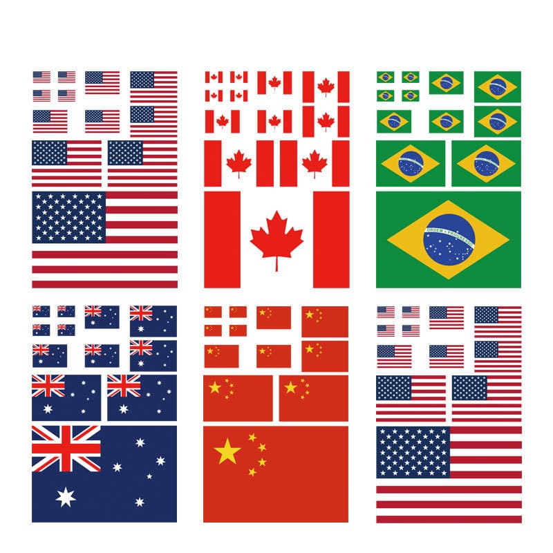 Personalized American Flag Sticker Car Personalized Car Sticker Canadian Australian Flag Graffiti Film Sticker