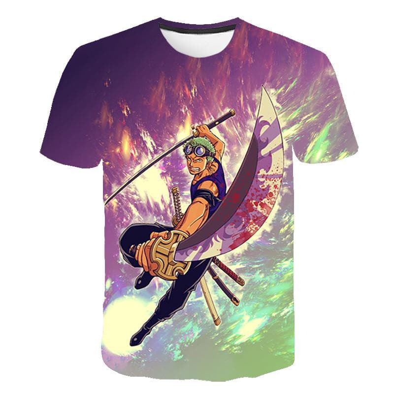 One Piece Pirate Hunter Roronoa Zoro 3D Print Short Sleeve T-Shirt for E-commerce Dropshipping