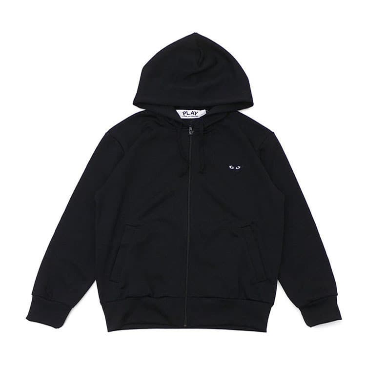 Cross-border Japanese trendy brand PLAY men's and women's couple hooded sweatshirts, little black heart embroidery autumn/winter long-sleeve fleece sweatshirts
