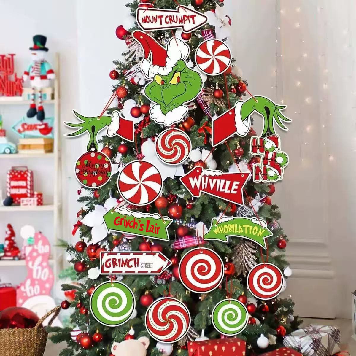 Cross Border Christmas Flag Flash Paper Christmas Banner New Year Party Christmas Background Decoration Supplies Christmas Tree Decoration