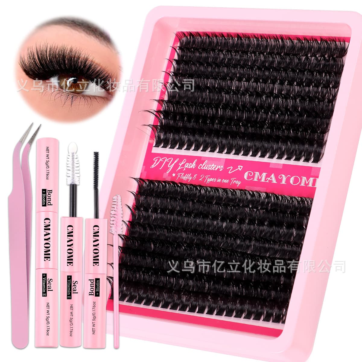 Foreign trade cross-border 280 single cluster D-curved false eyelashes 10-16mm DIY natural thick curling segmented grafted hair