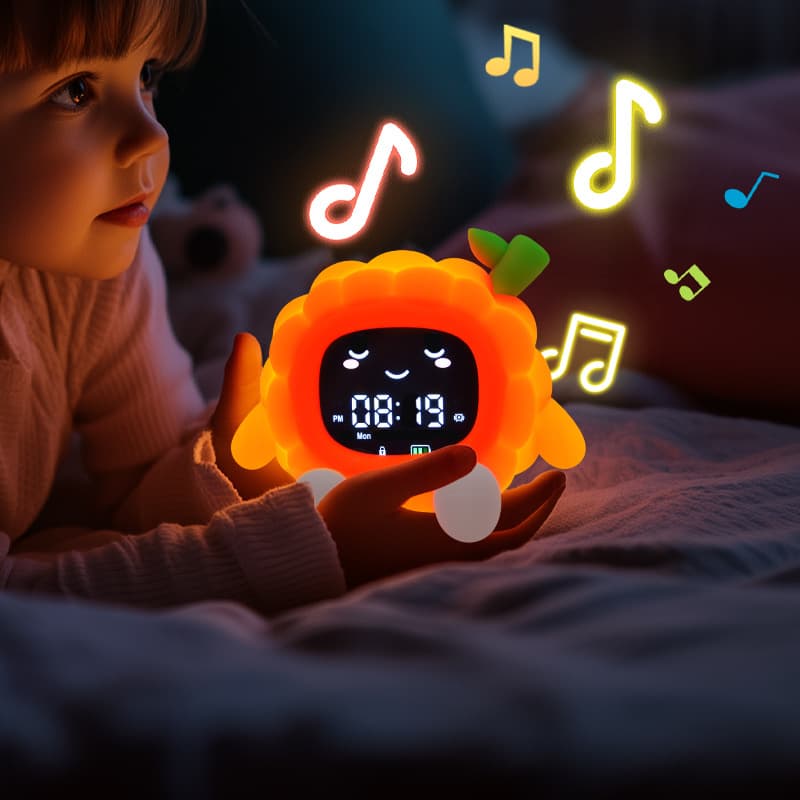 2025 New Cross-Border Alarm Clock Light, Breathing Light Silicone Lamp, Tap Light Night Light, White Noise Sleep Aid Music Light
