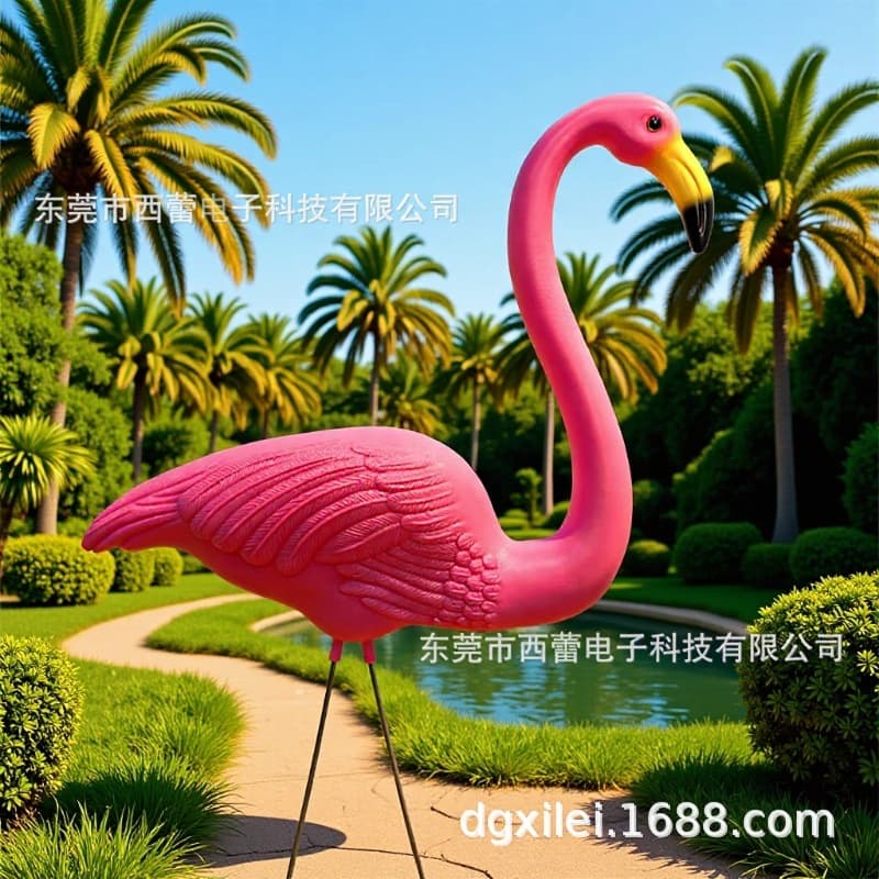 HDPE Flamingo Simulation Animal Decoration, Garden Pool Ornament, Cross-Border Bestseller, Factory Direct Wholesale