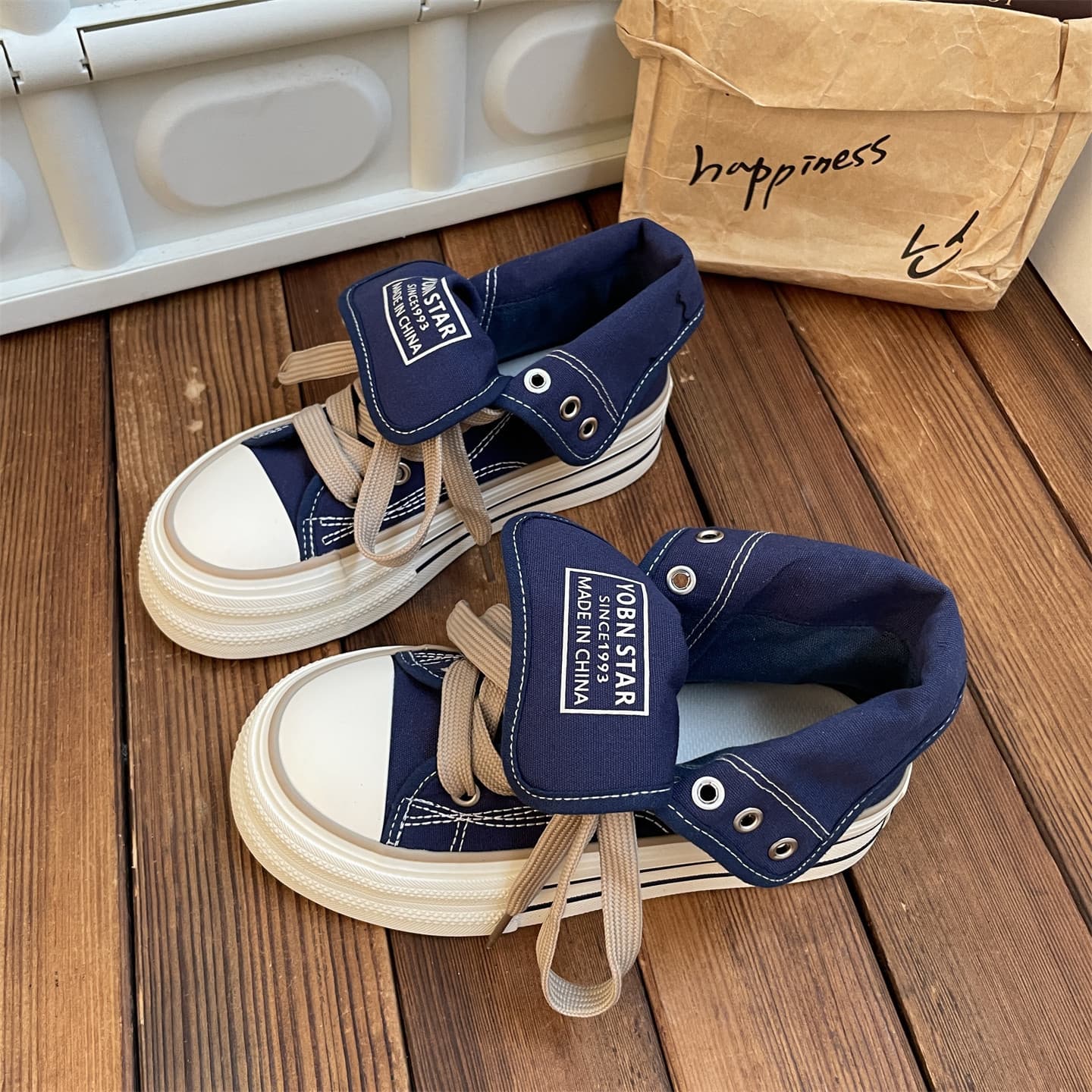 2016 Spring Summer Thick Sole High-Top Canvas Shoes for Women Versatile Sports Casual Shoes Platform Skate Shoes Women's Shoes Two-Way Wear