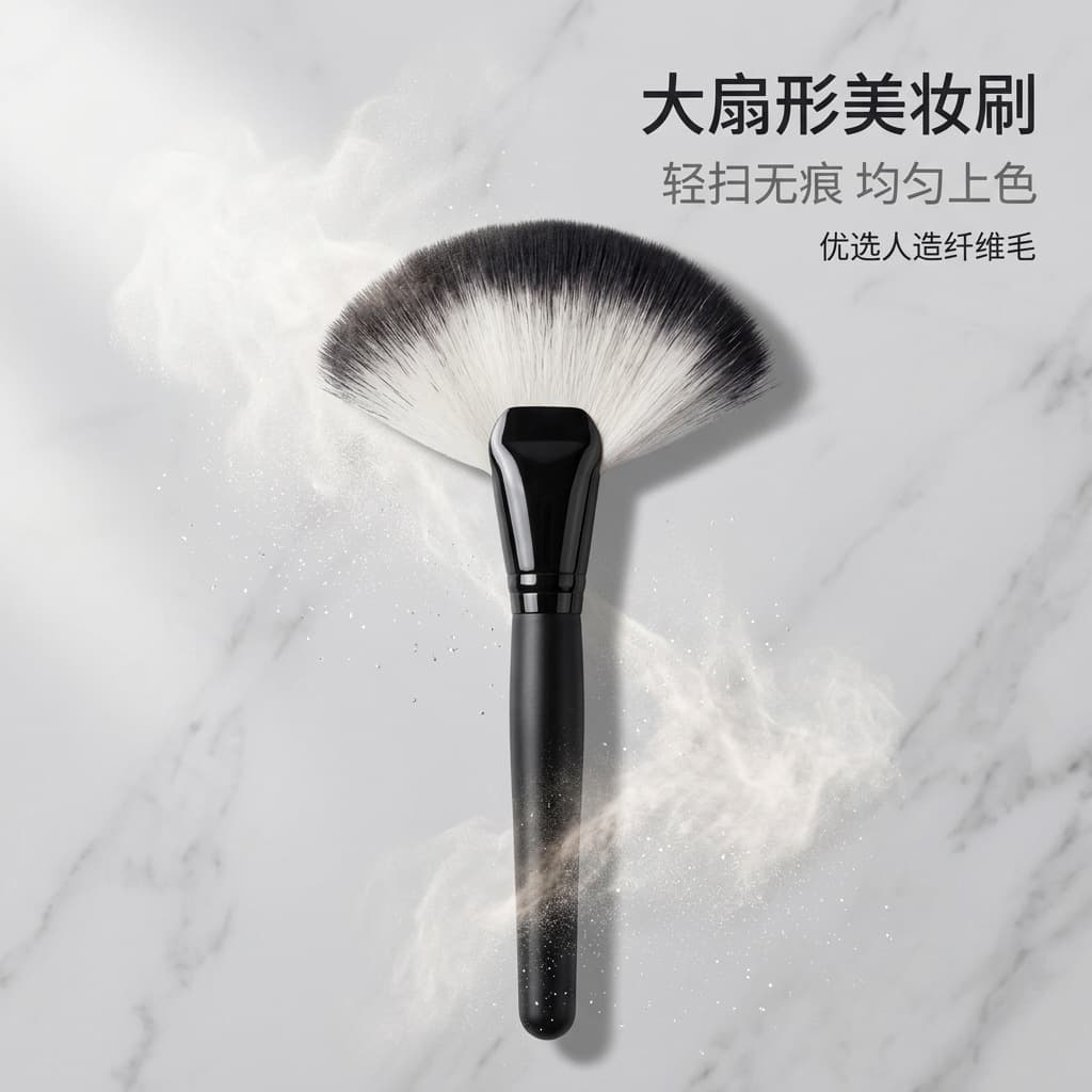 Barber Shop Fan-Shaped Hair Sweeping Brush, Powder Brush, Hairdressing Tool, Soft Bristle Brush for Sweeping Hair Clippings, Stock Available for Beginners