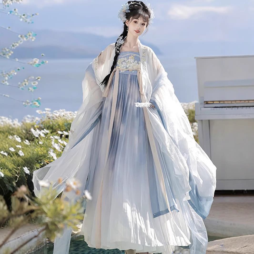 Original Hanfu Women's 2026 New Heavy Embroidery Hezi Skirt Tang-Style Wide-Sleeve Robe Fairy Spring-Summer Daily Set
