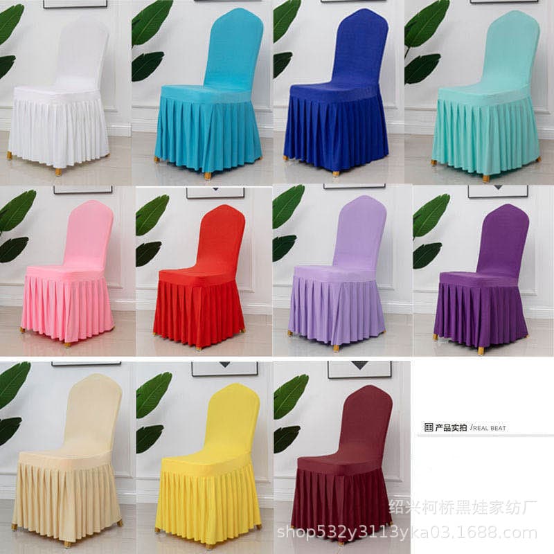 Thick, elastic pleated chair covers, dining chair covers, hotel wedding banquet event stool covers, hotel linens