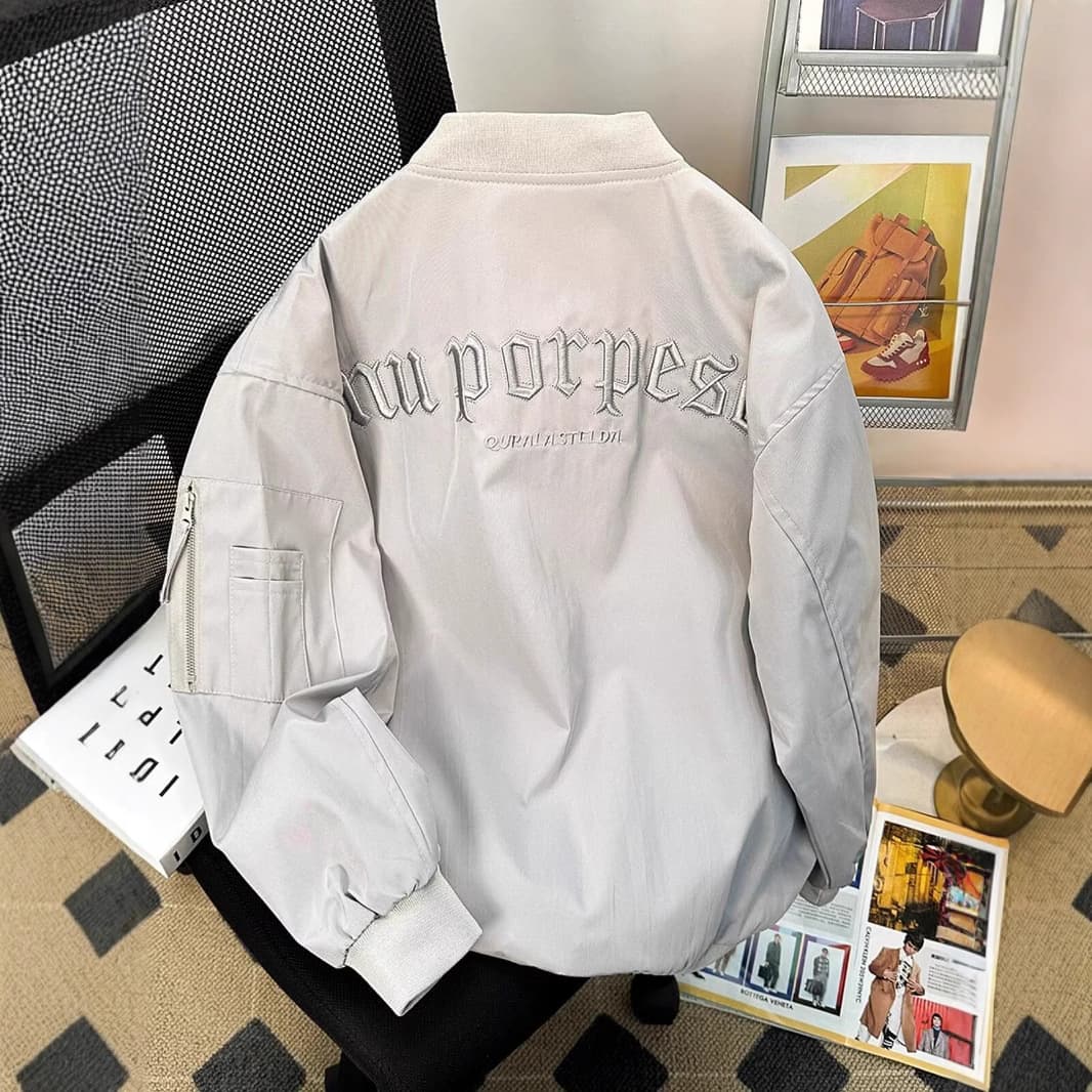 American Vibe Embroidered Baseball Jacket for Men Spring/Autumn Streetwear High-End Loose Couple Pilot Jacket