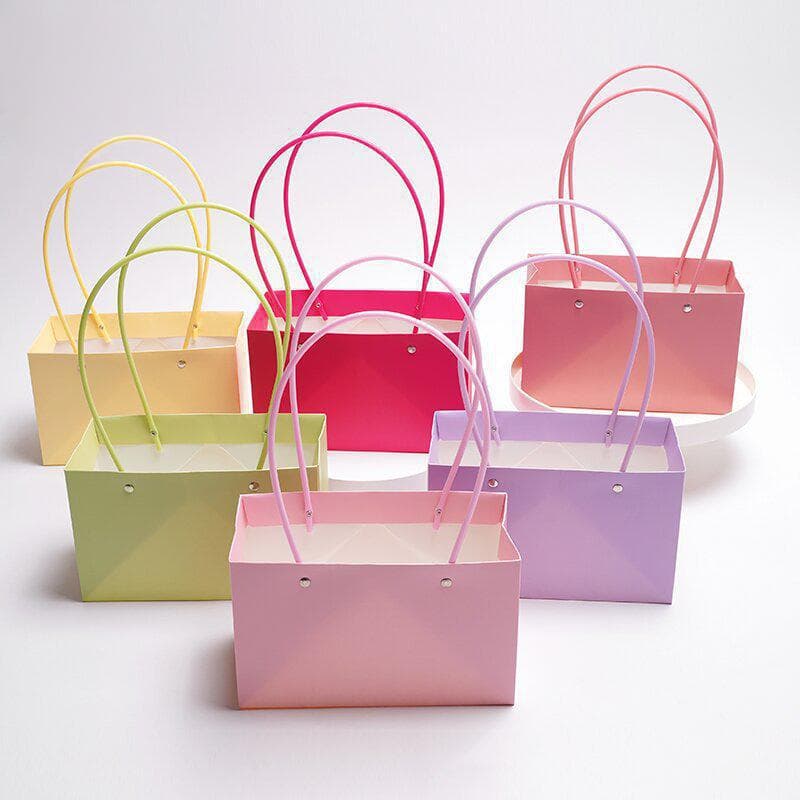Flower handbag, Macaron flower basket, foreign trade export, thickened paper gift packaging, floral arrangement hand bag
