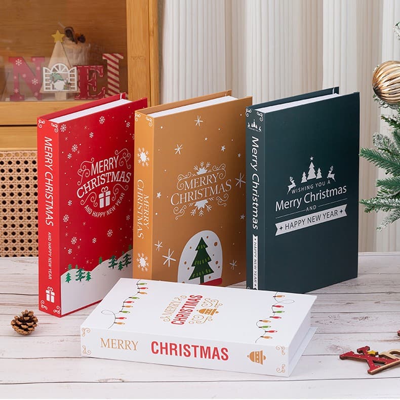Folding Box Christmas Style Ice and Snow Fake Book Ornaments Book Wall Decoration Book Ins Style Desktop Decoration Book Cross-Border Artificial Book