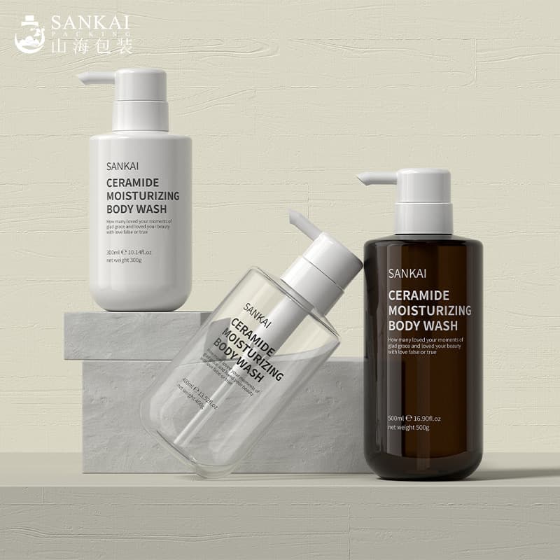 In Stock Promotion: High-Quality Round Bottom Aesthetic Design Press Lotion Shower Gel and Shampoo Empty Plastic Bottle