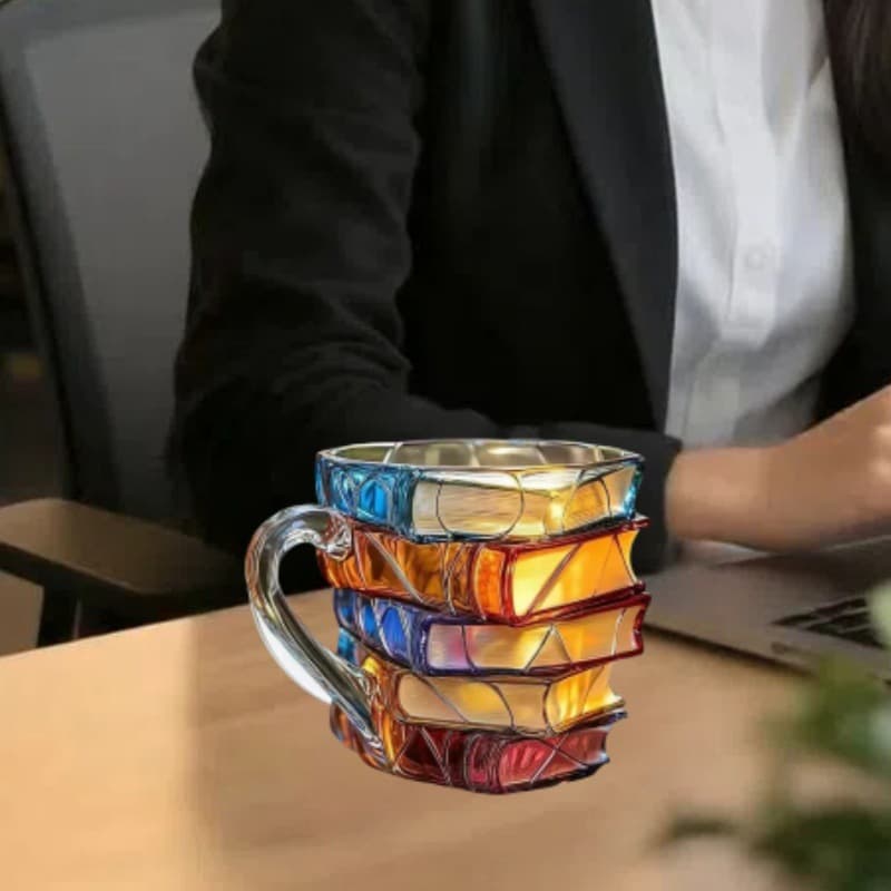 New Trendy Fashion Personality Fun Painted Book Mug 3D Painted Book Single-Layer Cup