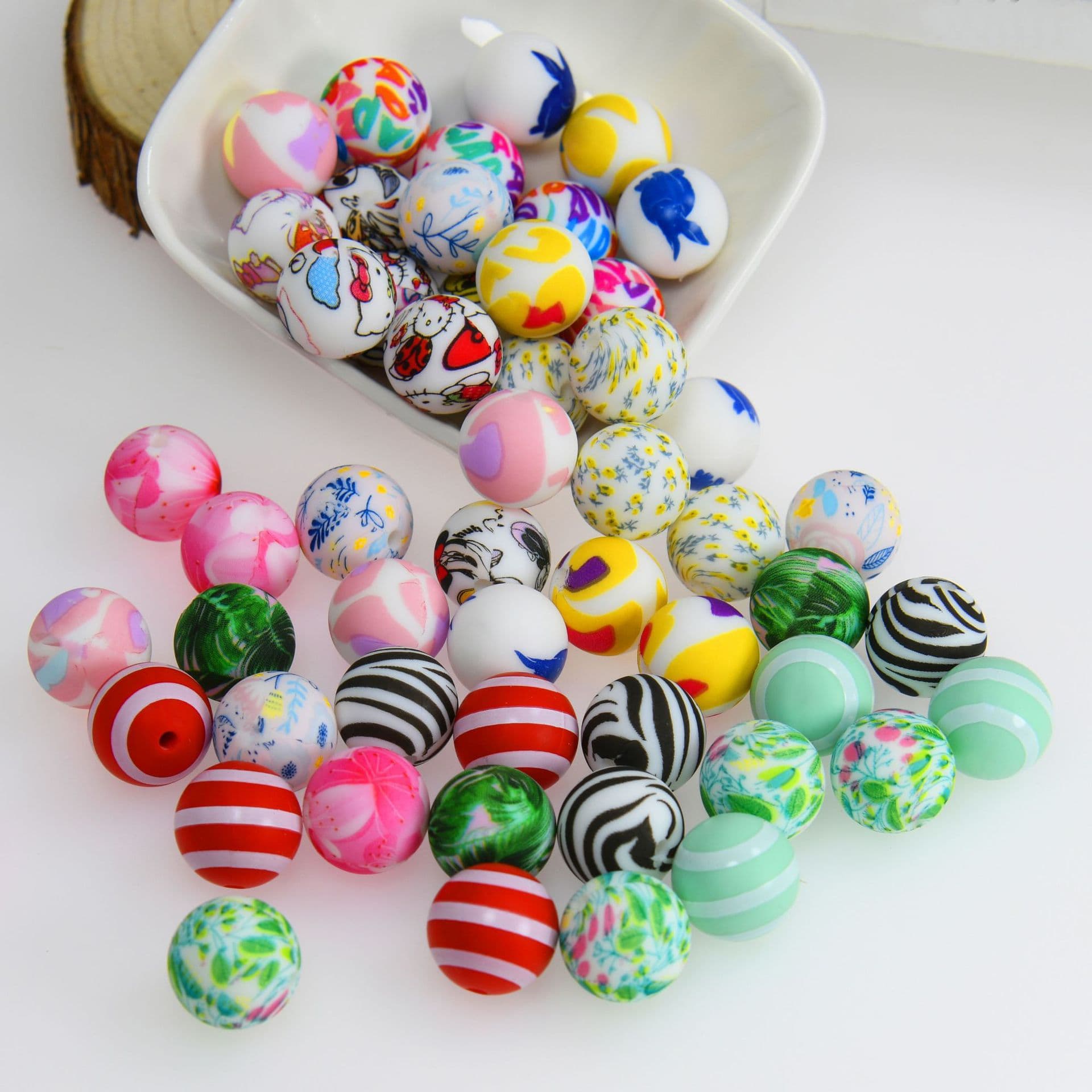 Strictly selected cross-border food-grade silicone beads baby teether 15mm silicone children's bead jewelry accessories manufacturer wholesale