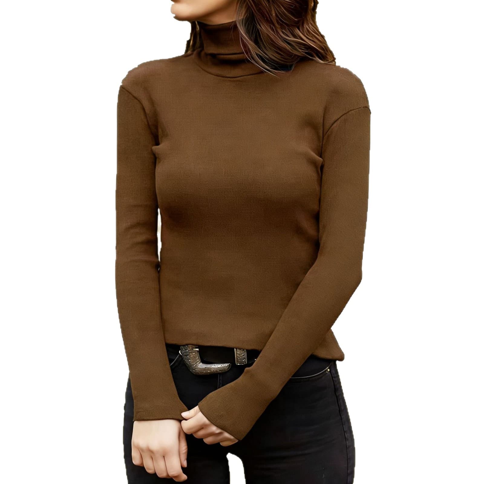 Cross-border 2026 Amazon eBay Europe and America Women's Fashion Autumn New Slim High Neck Long Sleeve Warm Base Layer Top
