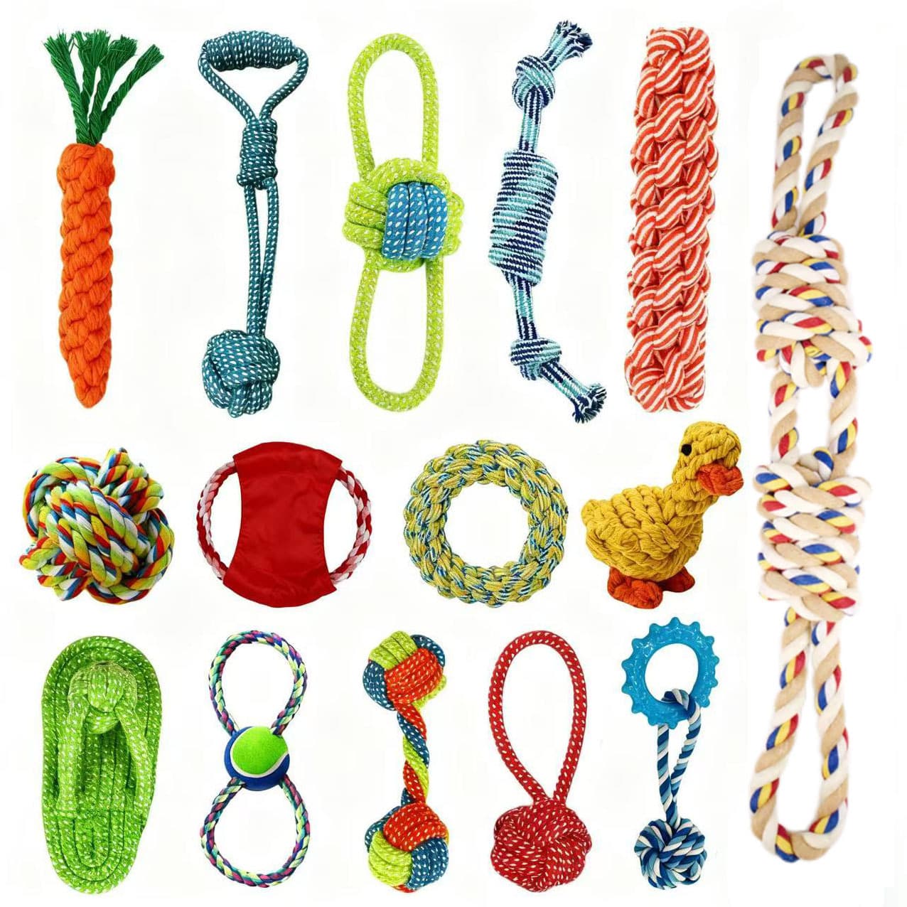 Dog Toy Chew Resistant TPR Rope Self-Entertainment Pet Toy for Teething Puppies