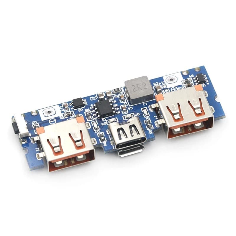 Type-c charging port dual usb power bank power board boost module 2.4A mobile power supply DIY motherboard 5V