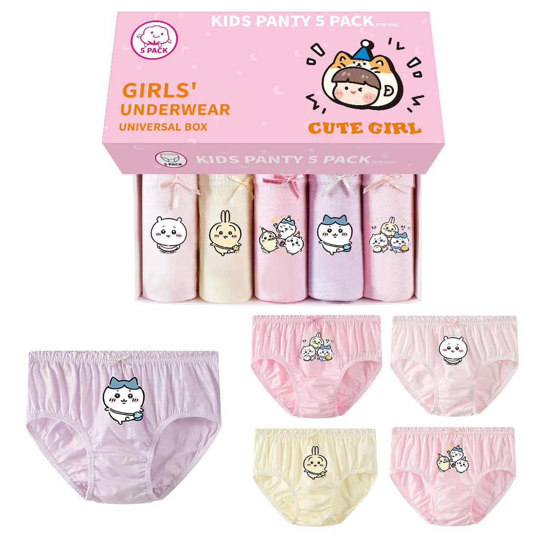 Children's Cartoon Cute Cotton Class A Baby Triangle Panties, Pure Cotton Girls' Shorts for Ages 3-8, Boxed Wholesale