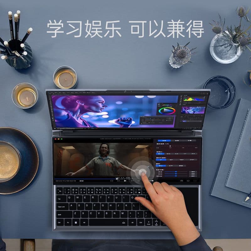 Dual Screen Core i9 Laptop i7 Touch Lightweight Creative Design Touch Business Student 2-in-1 Portable