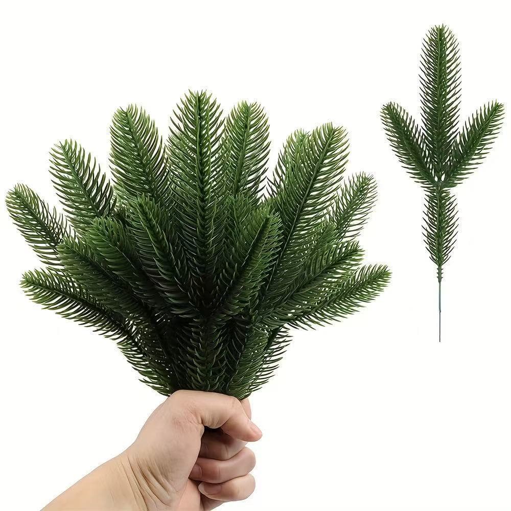 Cross-Border Source Artificial Plant Three-Fork Pine Needle Faux Greenery Fake Plant Christmas Accessory Decorative Flower Arrangement