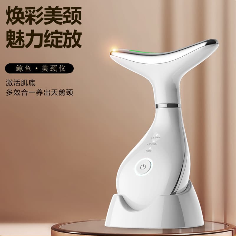 Cross-border new color light neck beauty device for reducing neck lines, facial massager with microcurrent for neck lifting and firming beauty apparatus