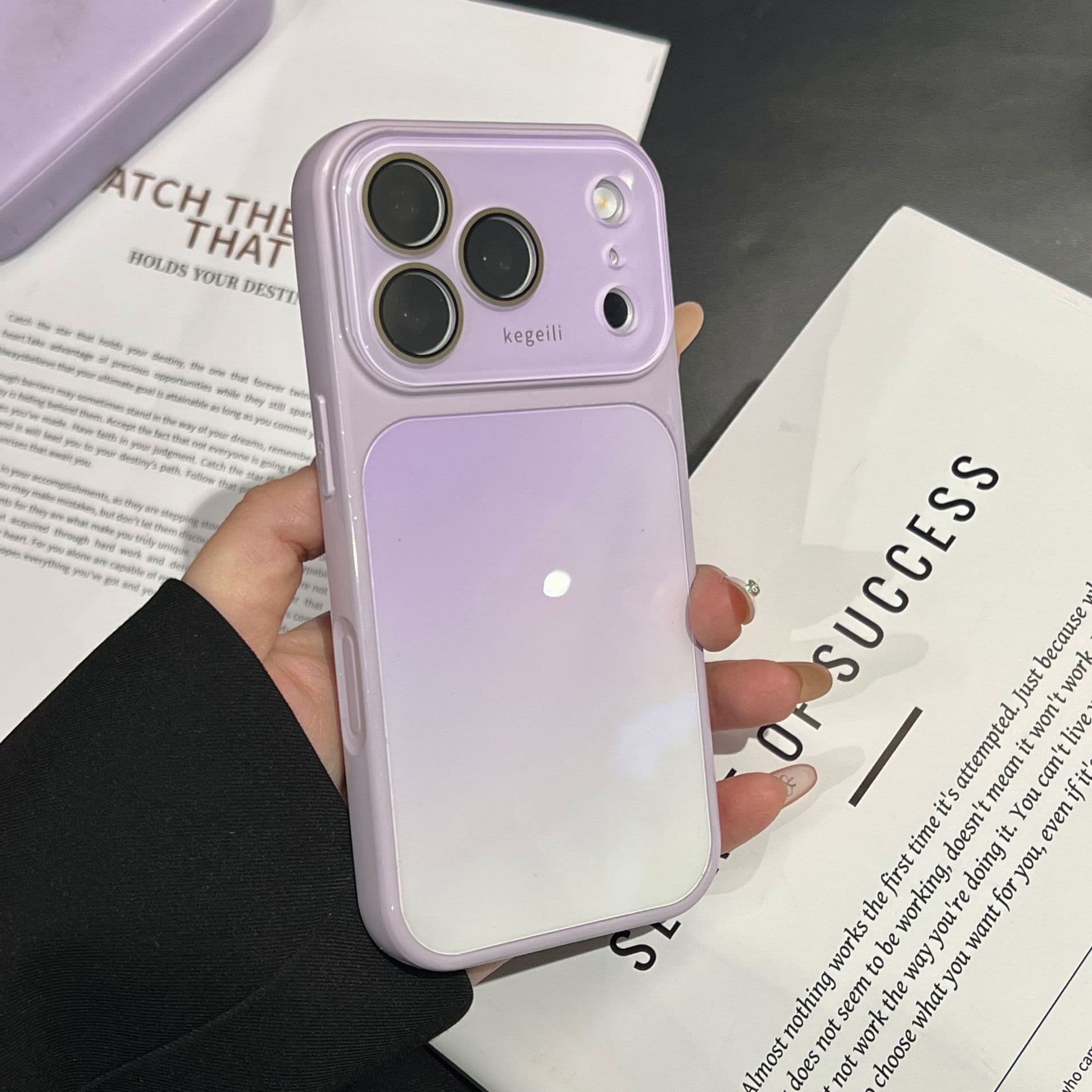 Large window iPhone17 promax gradient mobile phone case suitable for Apple 16 soft edge all-inclusive 15 two-color protective cover