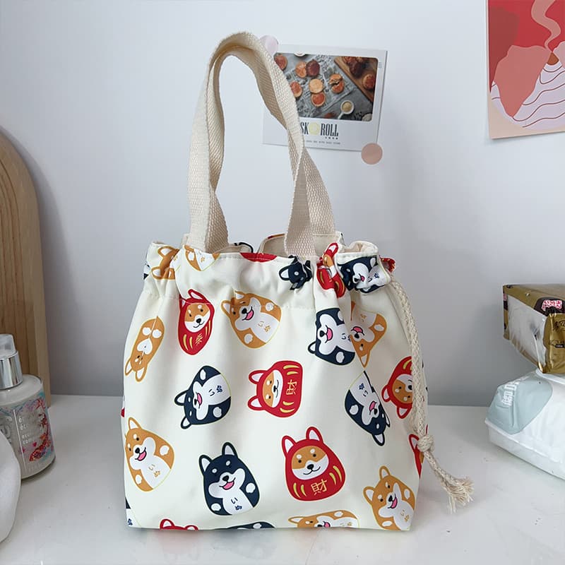 Portable Lunch Bag Fresh Animal Female Student Storage Bag Office Worker Meal Tote Handbag Shopping Bag Wholesale