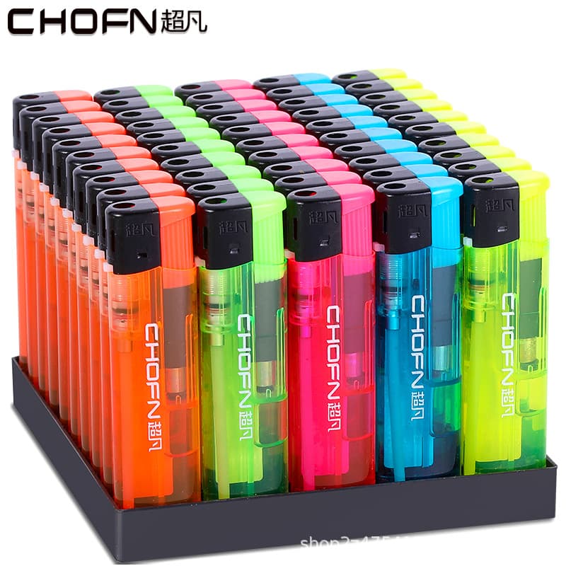 Custom Printed Disposable Lighters Open Flame Standard Home Use Wholesale Windproof Box Factory Direct