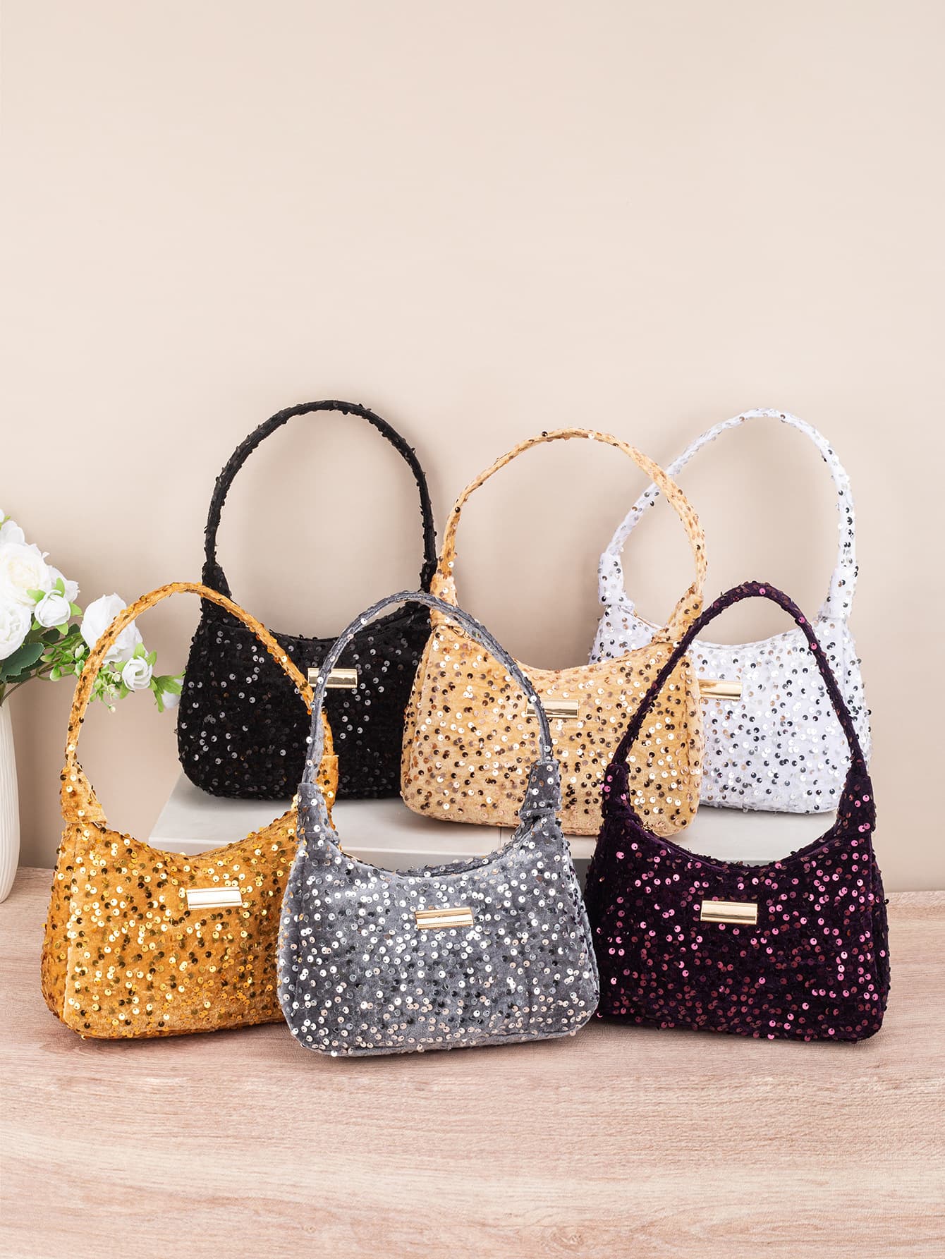Fashionable Colorful Sequin Crossbody Bag for Women Summer Bling Bling Shoulder Bag Niche Personalized Drawstring Handbag