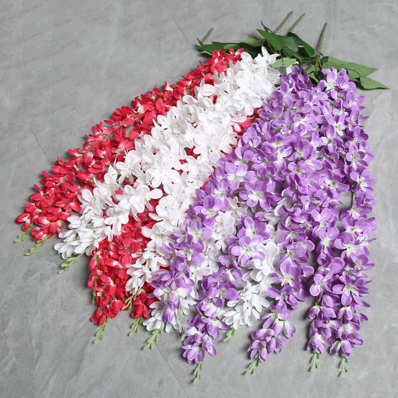 Simulated Wisteria Flower Lilac Wall Hanging Flower String Wedding Decoration Rattan Chandelier Factory Direct Rattan Wholesale