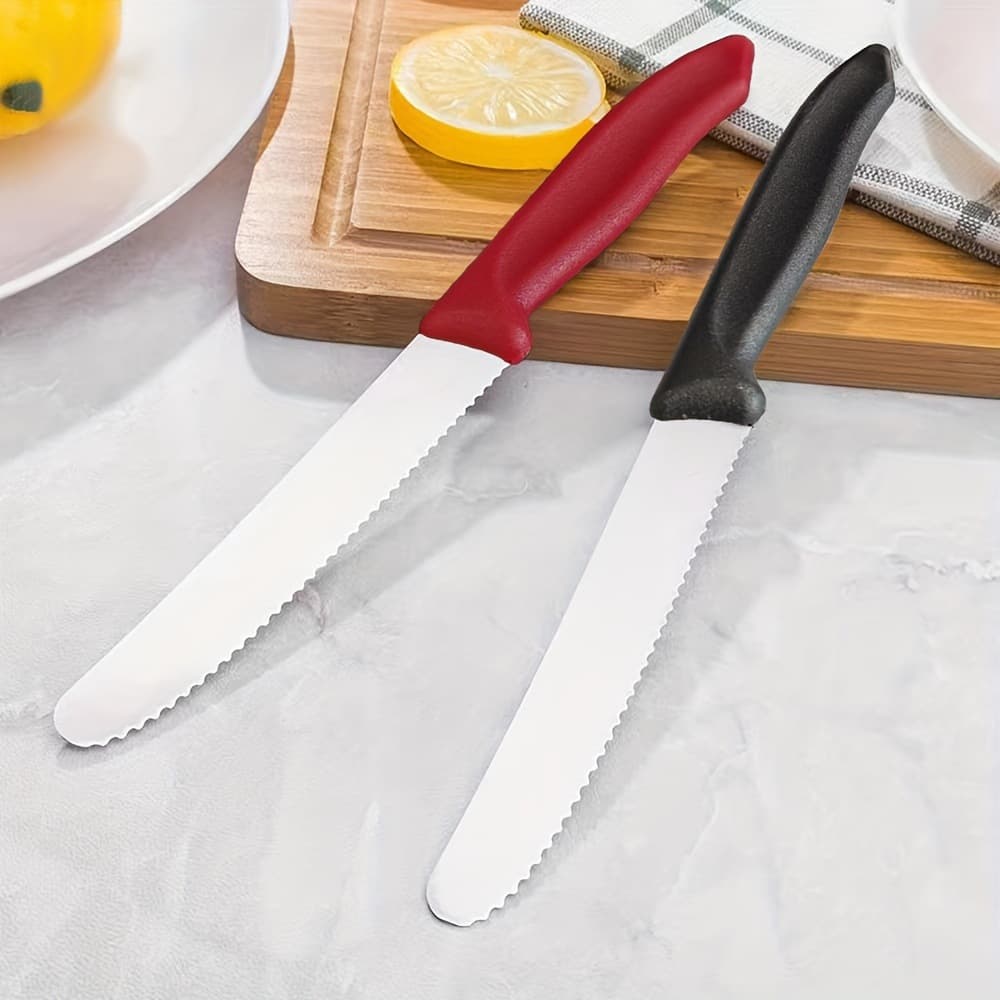 Stainless Steel Western Bread Knife Steak Knife Western Kitchen Utility Plastic Handle Fruit Knife