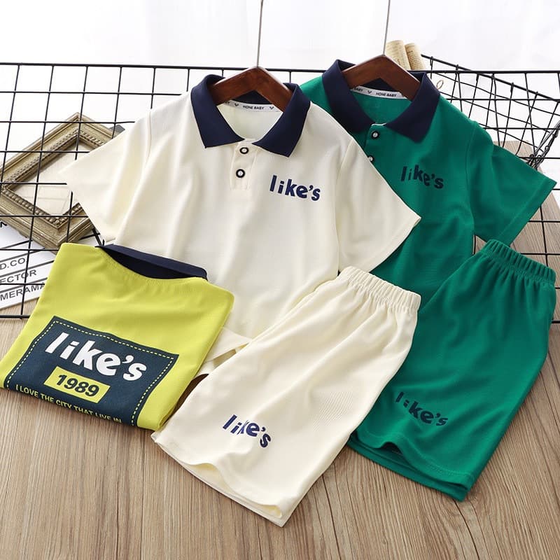 Boys Summer Short Sleeve Set 2026 New Kids Handsome Casual Thin Two-Piece Baby Fashion Clothes