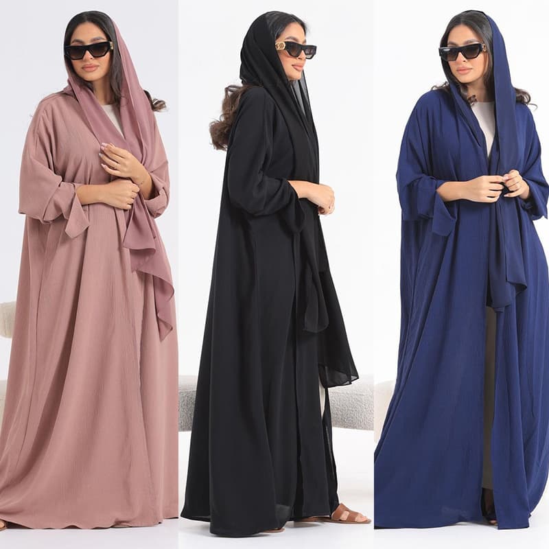 ST009 Modest Cross-border Cardigan Fashion Coat Long Dress Open Front Soft Comfortable Fabric Temu Hot Selling