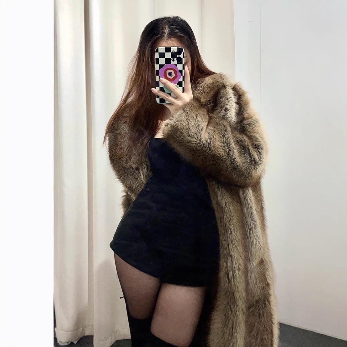 New European and American Style Faux Fur Coat Long Shawl Collar Fashion Fox Fur-Like Eco-Friendly Faux Fur