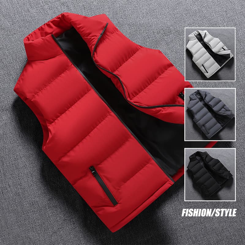 Hand-stuffed cotton vest for autumn and winter, padded and thickened unisex warm vest, export sleeveless padded vest, cross-border