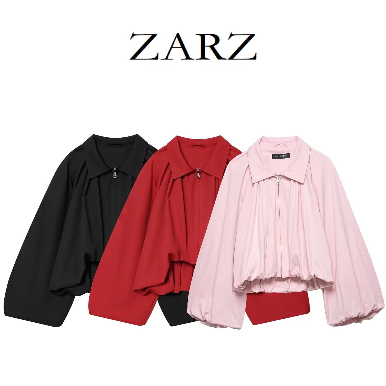 Zarz Self-Made European and American Style New Women's Fashion Balloon Sleeve Bomber Jacket 4344/169