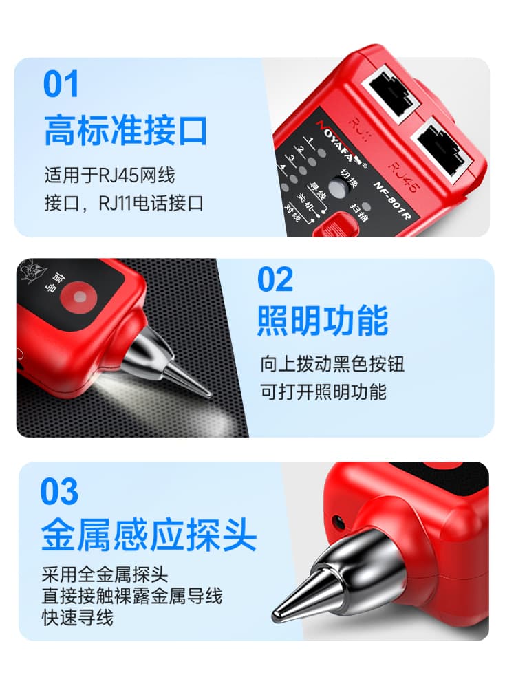 Smart Mouse NF801R/B Wire Tracer Cable Tester Multifunctional Network Cable Detection Line Finder Kit